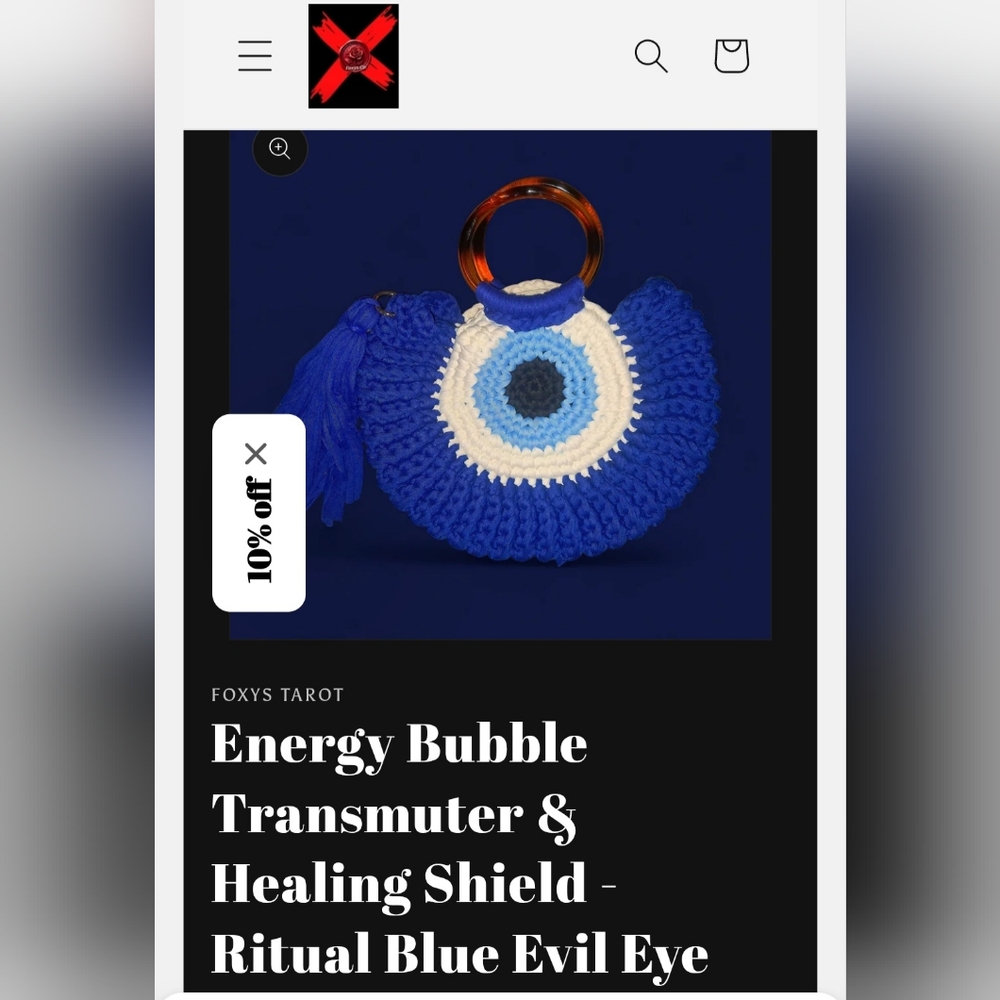 Energy Bubble Transmuter & Healing Shield Ritual Activated Purse Blue Evil Eye